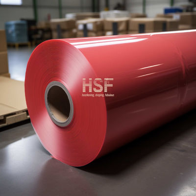 Film HDPE merah 120 μm yang tidak transparan untuk lapisan belakang untuk berbagai pita, cetakan dan kemasan
