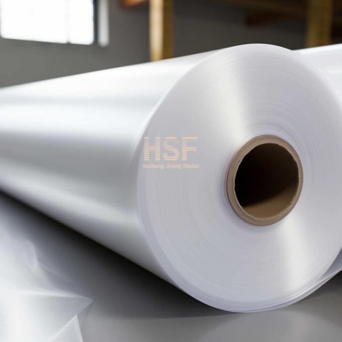 Close-up view of 60μm translucent white cast polypropylene silicone coated release film